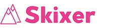 A pink Skixer logo on a white background.